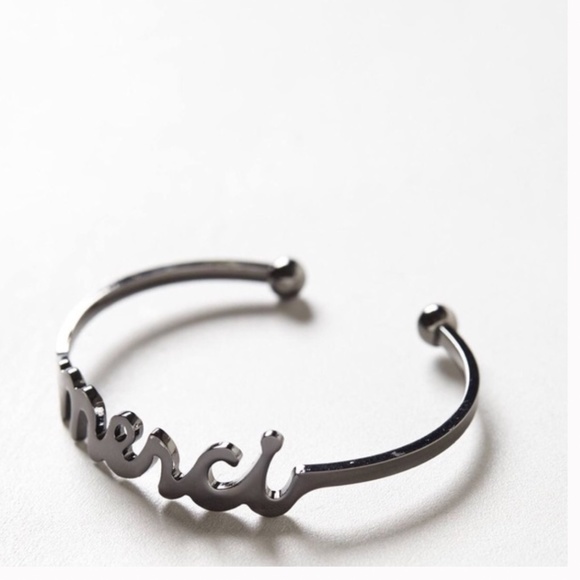 Anthropologie Merci Love Note Bracelet gunmetal - Picture 2 of 8